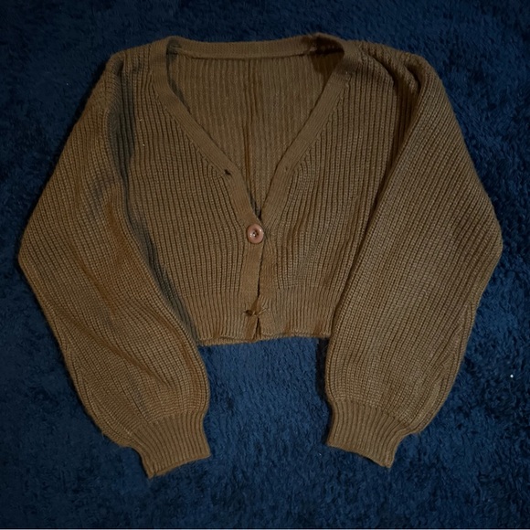 SHEIN Tan Knit Cardigan Sweater - Picture 1 of 3